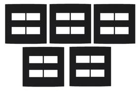 5 unidades Placa 4x4 4 Postos Ebony Clean Margirius 14455