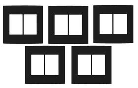 5 unidades Placa 4x4 6 Postos Ebony Clean Margirius 14456