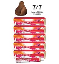 5 Unidades Tonalizante Color Touch 7/7 Louro Médio Marrom Wella Professionals