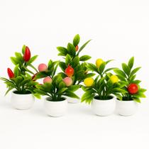 5 Vasos De Plástico Decorativo Com Planta Artificial Moderno