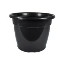 5 Vasos Plástico Preto N27 Com Furos De Drenagem Para Jardim