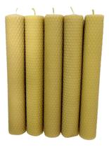 5 Vela De Cera De Abelha 100% Pura E Natural 20x3 Cm