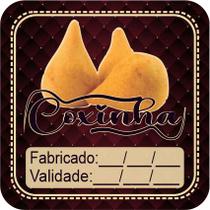 50 100 150 200 unidades adesivo etiqueta tag embalagem quadrado 3,5 cm x 3,5 cm coxinha salgados sa