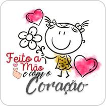 50 100 150 200 unidades adesivo etiqueta tag quadrado 3,5cmx3,5cm feito a mao e com o coração model