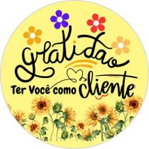 50 100 150 200 unidades adesivo etiqueta tag redondo 3,5 cm gratidão ter você com cliente modelo 7 - PEMACRI