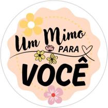 50 100 150 200 unidades adesivo etiqueta tag redondo 3,5 cm um mimo pra você modelo 3 a prova de agu