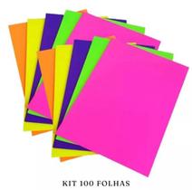 50/100 Folhas Papel Neon Criativo A4 80g Papel Fluorescente Material Escolar
