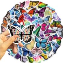 50 Adesivos Decorativos Borboletas Coloridas