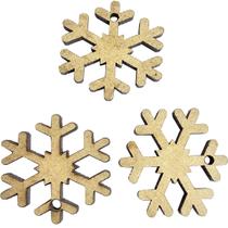 50 Apliques Floco Neve 3x3 Furado Decoração Natal Artesanato