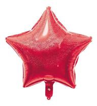 50 Balão Metalizado Estrela Vermelho Holografico 45*45cm