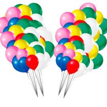 50 Balões bexigas N7 Coloridas Sortidas decoração de festa 50 Balões bexigas N7 Coloridas Sortidas decoração de festa