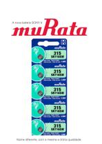 50 Baterias SONY Murata 315 SR716SW 1.55V Célula de Botão de Relógio de Óxido de Prata