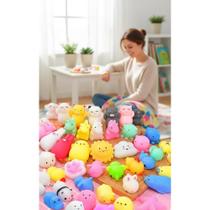 50 Bichinhos Squishy Mochi Anti-Stress Divertidos
