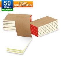 50 Blocos Auto Copiativo, 50 Folhas Cada (25x2) - 7x10cm