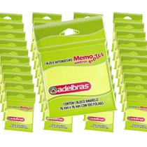 50 Blocos Autoadesivos Memo Notes 76x76mm Amarelo 100 Folhas Para Recados Anotações Revenda Lojista