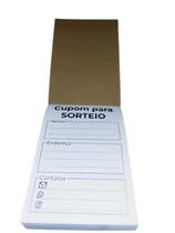 50 Blocos C/ 100 Fls Cupom de Sorteios Ideal para promoções