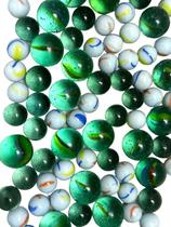 50 Bolinhas De Gude Mix C/ 3 Modelos Diferentes De Vidro