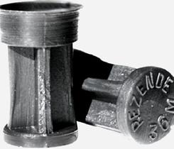 50 Buchas plásticas pretas para enchimento cartucho de metal tamanho 36