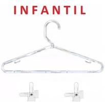 50 Cabides Infantil Acrílico Transparente + 25 Presilhas
