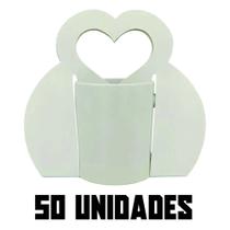 50 Caixas Caixinhas Embalagem Tipo Bolsa Coração Para Caneca/Xícara Porcelana/Cerâmica 325ml