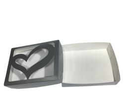 50 Caixas Coração Para 16 Brigadeiro Visor Bombom Trufas