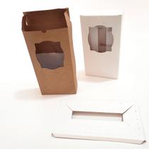 50 Caixas para barra de chocolate (lançamento) com berço regulável - Branco e Kraft