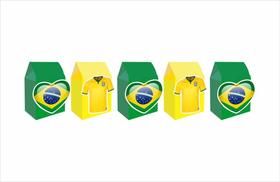 50 Caixinhas MILK para doces Copa Seleção Brasil