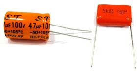 50 Capacitor Bipolar 47x100 e 50 Capacito Poliester 2m2 250v