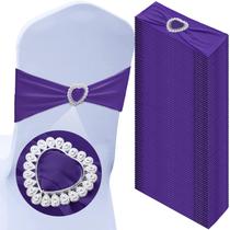 50 Capas para Cadeira VitalCozy - Spandex com Fivela de Coração - Roxo