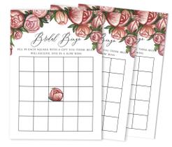 50 Cartões de Jogo Floral para Chá de Casamento e Despedida de Solteira, Quadrados em Branco - Inkdotpot