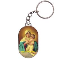 50 Chaveiros Chapinha Mãe Rainha Prata Resinada