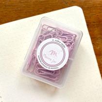 50 Clips de Papel Metal Rosa - Moure Jar