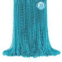 50 Collarinas de Cuentas Azul Verdoso SHAOQINLIN para Mardi Gras, 84 cm