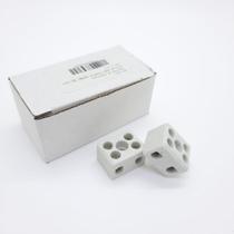 50 Conectores Porcelana Bip 06Mm Ceramica Normal 6A 250V - Fertak - 8201