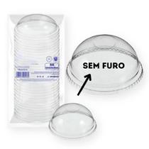 50 Copo C/ Tampa Bolha 300ml 330ml Transparente PP Plástico SC:SEM FURO