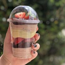50 Copos Bolha PET sem divisória de 300 ml sem furo - ideal para copo da felicidade, bolo de pote