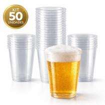 50 Copos Descartáveis Transparente Copo chop Festa 330ML
