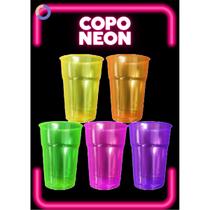 50 Copos Descartável Neon Festa Premium 300ml Várias Cores - Copaza