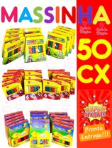 50 Cxs De Massinha De Modelar Para Kit Festa Aniversario Lembrancinha Prenda Criança Diversao novo