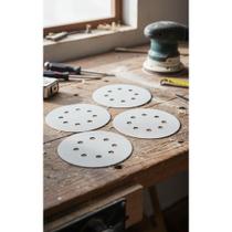 50 Discos Lixa Pluma Branco 125mm 8 Furos 320 50 Discos Lixa Pluma Branco 125mm 8 Furos 320