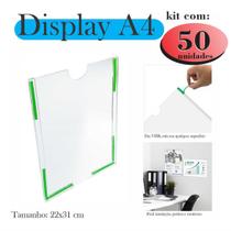 50 Display a4 expositor porta folha quadro aviso parede PETG