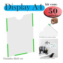 50 Display a4 expositor porta folha quadro aviso parede PETG