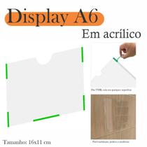 50 Display Parede Quadro Aviso Porta Folha A6 Acrílico Horiz 50 Display Parede Quadro Aviso Porta Folha A6 Acrílico Horiz
