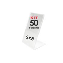 50 Displays A8 L Expositor 5x8 Acrílico (PS) Etiqueta