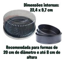 50 Embalagem Para Bolo Torta Bipack Bp50 Preta Tampa Média C