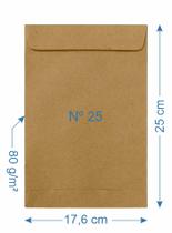 50 Envelope Papel 17,6x25cm