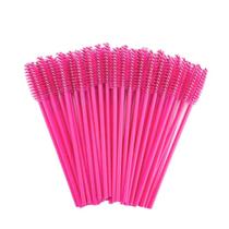50 Escovinhas Descartáveis Sobrancelhas Cílios Rosa Pink