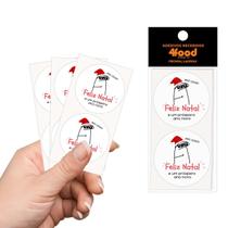 50 Etiquetas Adesivas Feliz Natal Flork Adesivos Recebidos 4Cm