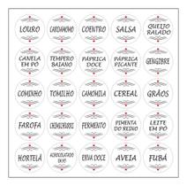 50 Etiquetas Adesivas Transparente P/ Porta Temperos E Grãos
