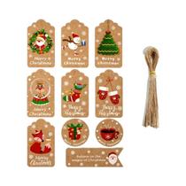 50 Etiquetas De Papel Kraft Para Presentes De Natal Com Tema De Papai Noel, Etiquetas DIY Para